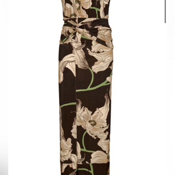 JOHANNA ORTIZ Act Of Passion Silk Midi-Dress Sz: 6 - Picture 2 of 15